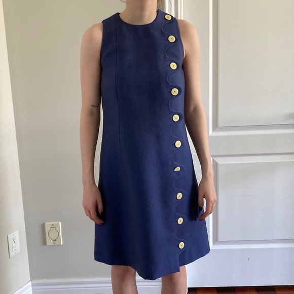 Trademark Blue Button Dress - size 00 - Picture 1 of 3